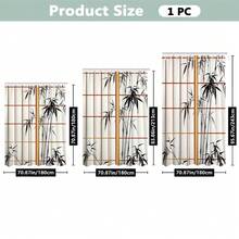 1pc/2pcs Outdoor Curtains, With Hooks, Ink Wash Bamboo Print, Machine Washable, Suitable For Gazebo, Patio And Garden - Printing - View 9