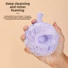 1pc Silicone Bath Brush, Also Functions As Scalp Massager, Painless Exfoliating Bath Brush, Suitable For Hair Washing - Multicolor - View 2