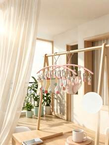 Stainless Steel Socks & Underwear Drying Rack, 10 Clips, Outdoor Wind-Resistant Design, Soft Rubber Clip Heads To Prevent Clothing Scratches, Suitable For Bedroom Storage And Balcony Drying - Multicolor - View 5
