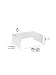Estantería de almacenamiento de acrílico con estante en forma de U reforzado de 8 mm de grosor, estante transparente de aumento de altura, divisor de gabinete, soporte de exhibición para transmisión en vivo, regreso a la escuela - Multicolor - Ver 9