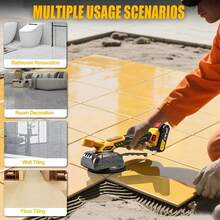 JSD-HOPE 21V Cordless Lithium Tile Vibrator, 2.0Ah Large Capacity Battery, 2 Color Options, 6 Variable Speeds, Strong Suction Power, 5000RPM High-Frequency Vibration. Ideal For Tile Laying, Home Renovation & DIY Flooring Projects - US A Type Plug(110-127V) - View 6