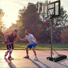 Black Adjustable Portable Basketball Hoop Stand With Shatterproof Backboard Wheels And Height Adjustable System For Outdoor Indoor Play - 1 - View 2