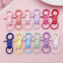 5/10pcs Colorful Coated Spring Snap Hooks With O-Ring, Metal Keychain Accessories, Suitable For DIY Pendants - One Size Fits All - View 1