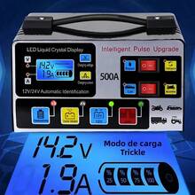 Cargador de Batería Inteligente Rápido 12V y 24V con Reparación por Pulsos, Pantalla LCD y Carga Automática para Auto, Moto, Camioneta - 12V/24V - Ver 3