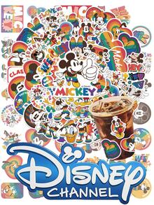 Disney 50張快樂彩虹米奇與好友米妮、高飛卡通可愛貼紙 DIY 車用日記本計畫本行李箱手機筆電筆記本水壺行李箱滑板塗鴉貼紙 趣味經典聖誕生日禮物學校派對用品 - 1 Set - 查看 7