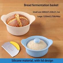 Silicone Bread Fermentation Basket With Lid, Multi-Functional Steaming Bowl, Non-Stick Dough Fermentation Container, Microwave And Oven , Baking Utensil - View 1