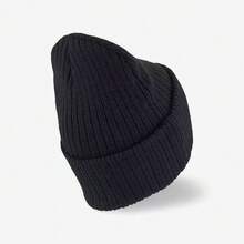 PUMA Logo Knitted Beanie - Comfortable, Casual, Versatile, Unisex, Couple Style - Black - View 4