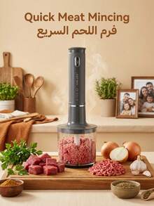SOKANY 4-In-1 Multifunctional Mixer, Combines Electric Mixer And Kitchen Blender Functions - Grey - View 3