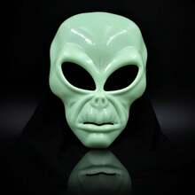 1pc Fashionable Creative Glow-In-The-Dark Mask Head Cover, Halloween Party Costume Scary Alien Mask Head Cover, Horror Mask Glow-In-The-Dark Ghost Face Party Cosplay Prop - Mask - View 1