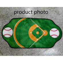 1pc Baseball Field Shaped Decorative Rug, Bedroom Decor, Floor Mat, Carpet, Home Decor, Living Room Rug, Small Living Room Rug, Bedroom Carpet, Living Room Home Decor, Outdoor Rug, Washable Carpet - Multicolor 3 - View 3