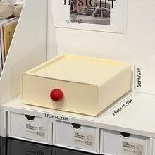 Macaron Color Dopamine Aesthetic Desktop Ornament, Stackable Multi-Layer Drawer Storage Box With Round Knob, Cute Macaron Bright Color Desktop Decoration, Suitable For Cosmetics, Stationery, Jewelry, Earrings And Small Office Accessories - Multicolor - View 10