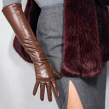 Women's Long Faux Leather Gloves, Over-Elbow Touchscreen Evening Gloves, Cosplay Opera Gloves - Multicolor - View 4