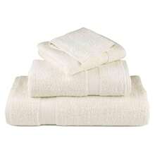 vidaXL Premium Towels, 10-Pack, Towel With Loops, Absorbent Guest Towel, Bath Towels, Shower Towels, Cream, 50x100cm, 600g/M², 100% Cotton - Cream - View 3