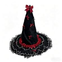 1pc DIY Halloween Lace Witch Party Cosplay New Lolita Magic Hat For Women, Party/Party Decoration, Suitable For Outdoor/Indoor Use - View 17