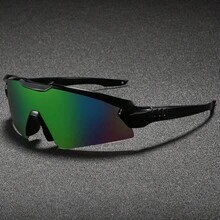 FIYLROG 1Pc Men's Futuristic Sports Fashion Glasses, Colorful Revo Mirror Lens Eyewear, Wraparound Glasses For Cycling, Motorcycle Riding And Outdoor Travel - Multicolor - View 2