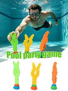 3/1pc Set - Summer Pool Party, Diving Games, Pool Game Gift Set, Summer Underwater Pool Gift, Colorful Summer Gift Set, Water Fun Pool Games, Underwater Seaweed Is The Best Summer Party Gift, Pool Party Game First Choice, Fun Pool Games. Diving Seaweed Game Set - Swimming Training Games - Underwater Diving Balls - Underwater Pool Seaweed Games - Multicolor - View 9