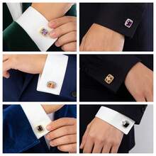 Fashionable Square Cufflinks, Elegant Business Men's Formal Accessories For Important Occasions, Father's Day Gift - 4 - View 3