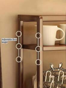1-Piece, 3-Tier Height-Adjustable Shelving Unit Modern Minimalist Design, Sturdy And Durable Construction Space-Saving Storage Solution For Kitchens, Cups, Offices, Books, Or Dorm Plant Displays Standing Upright For Practicality And Aesthetic Appeal - Multicolor - View 7