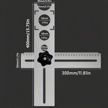 1 pieza Regla universal multifunción de acero inoxidable 304, herramienta de posicionamiento de perforación de precisión, localizador de azulejos y mármol, adecuada para herramienta universal de medición y marcado de azulejos de pared y piso, regla de ángulo de grado industrial - A - Ver 3