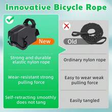 1pc Black Bicycle Tow Rope, Beginner-Friendly Retractable Home Traction System, Convenient Handle Installation, Bicycle Accessory, Suitable For Adult Outdoor Cycling Adventure, Family Weekend Riding, Mountain Bike City Bike Universal Home Cycling Towing Accessory, Outdoor Retractable Wear-Resistant Nylon Towing Tool, Ideal Choice For Cycling Enthusiasts - Multicolor - View 10