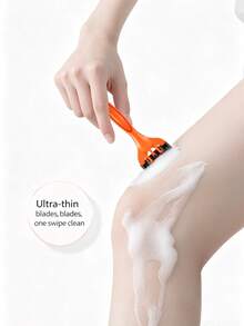 1/6pcs Women's Manual Hair Removal Razor, 3pcs Sharp Replaceable Blades, Portable Shaver, Suitable For Underarms, Legs, Arms And Bikini Area - A - View 8