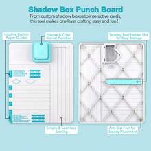 Tabla de perforación todo en uno de 20.7x 25.8cm con herramienta de marcado para hacer cajas de sombra y fundas DIY para manualidades de papel - Multicolor - Ver 4