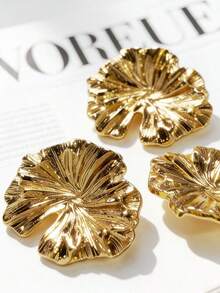 22.5 Mm, 5 Pcs.Metal Pleats, Decorative Buttons Of Special Shape, Fashionable Coats, Windbreakers, Jackets, Light Luxury Buttons For Suits Of Non-Standard Shape - Leaf Buttons - View 6