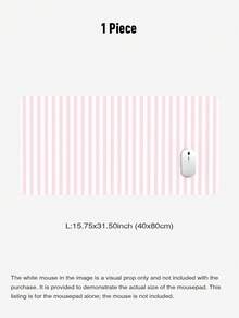 1pc Pink & White Striped Desk Mat | Ins Style Large Pink & White Striped Mouse Pad | Waterproof, Non-Slip, Wear-Resistant | High-Definition Printing, Fade-Resistant | Suitable For Laptop/Keyboard/Mouse Storage And Desk Decoration | Essential Creative Desk Accessory For Home, Office, Students | 5 Sizes Available (S/M/L/XL/XXL) - A - View 9