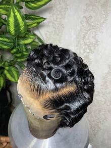 Uveous 40 42 Inch 250% Density Short Bob Wig Kinky Curly 13X4 13X6 Human Hair Wigs Pre Plucked With Baby Hair HD Transparent Lace Front Wigs For Women 250 Density Jerry Curly Water Wave Bob Wig Human Hair Deep Curly Wig Natural Black Halloween Season - SNatural - 查看 10