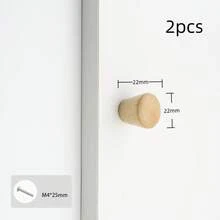 2 buah Tarikan Kabinet Kayu Solid Bentuk Batang Panjang dengan Desain Tepi Bulat, Gagang Laci untuk Dapur, Kamar Tidur, Kamar Anak, Aksesoris Perangkat Keras Furnitur - pohon beech - View 13