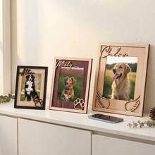 Custom Willow Pet Photo Frame | Wooden Laser Cut Decoration | Dual-Color Dog Bone And Name Photo Frame | Personalized Home Decor, Suitable For Living Room And Desktop | Holiday Decoration | Warm Customized Artwork For Pet Lovers - Multicolor - View 6