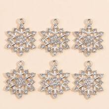 10Pcs Snowflake Series Pearl & Rhinestone Alloy Snowflake Pendants, Suitable For DIY Jewelry Making, Necklace Bracelet Earring Accessories, Christmas Holiday Decoration Gifts - Multicolor - View 38