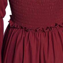 New Medieval Court Dress, Retro Style, European And American Stage Performance Long Dress. - Redwood - View 15