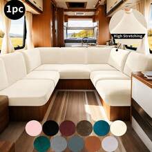 Travel Camper Special Milk Silk Sofa Slipcover 1Pc, Multi Color All Season Dustproof Stain Resistant Anti-Scratch Couch Cover Machine Washable For RV Living Room Bedroom - Multicolor - View 3