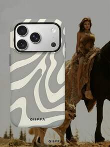GIIPPA 1pc Grey Asymmetric Wavy Pattern Design, Phone 17 Pro Max Phone Case, Compatible With Phone 16 Pro Max, 15 Pro Max, 14 Pro Max, Korean-Style High-End Fashionable And Interesting Phone Case, Compatible With 11/12/13/14/15/16 Pro Max Plus, Elegant Design Suitable For Men And Women, Perfect Gift For Girlfriend On Christmas, Valentine's Day, Easter, Wedding Season And Birthday! - Multicolor - View 6