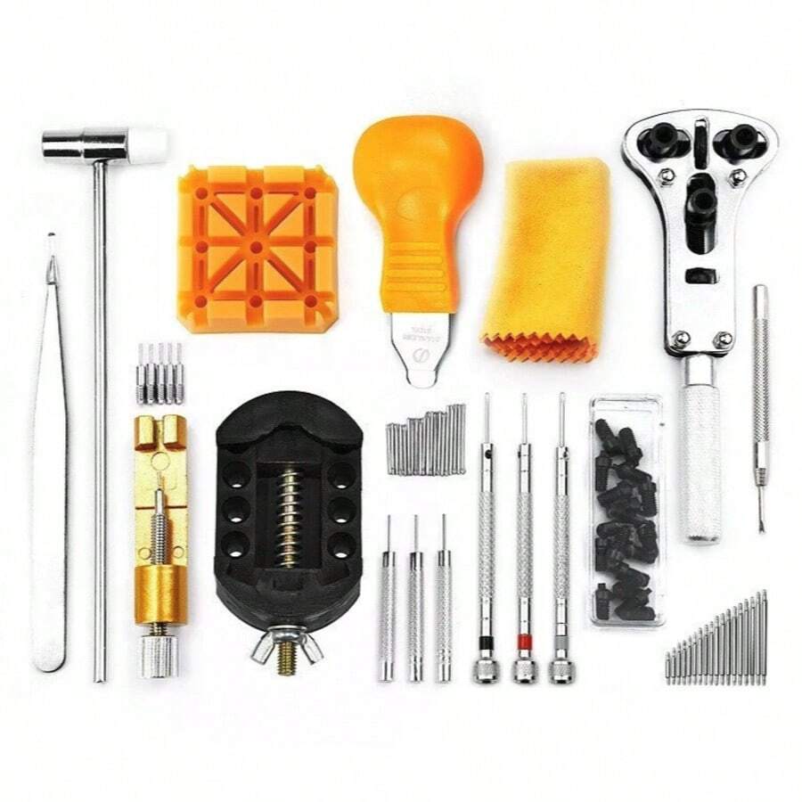 手錶維修工具組,手錶鏈節調整與拆卸工具,手錶後蓋開啟器,168合1手錶維修工具組,適用於拆解與電池更換 - 手錶維修工具套裝 - 查看 1