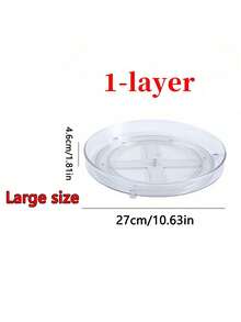 1pc Transparent Plastic Rotating Storage Basket, Multi-Functional Storage Tray, Suitable For Bathroom, Kitchen Cabinet, Spice Rack, Non-Slip 360° Rotating Tray, Used For Kitchen Storage Organization, Desktop Decoration, Also As A Holiday Gift - Multicolor - View 12