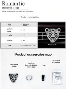 1pc Car Air Vent Leopard Head Rhinestone Car Aromatherapy Clip Creative Car Interior Decoration Ornament - One Size Fits All - View 6