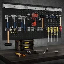 Wall-Mounted Pegboard Kit With 3 Pegboards For Garage Workshop-Black-XY156752 - TA10069NY - View 3