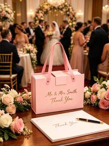 Custom Creative Magnetic Flip Gift Box With Handle,Foldable Design, Customizable Text Design,Large Capacity,Made Of High,Quality Paper,Perfect For Holidays,Weddings, And Birthdays - Multicolor - View 2