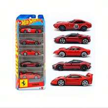 Mattel Mattel 玩具車 Formula 1, Ferrari 1:64 比例合金車，附 F1 賽車隊塗裝，5 入裝，5 件套 Alpine 賽車收藏模擬玩具車模型，適合 3 歲以上男孩禮物，返校季禮物 - 彩色 - 查看 2