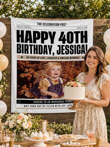 Customized Wall Tapestry, Can Add Personalized Date And Text, Bedroom, Dorm Decor Wall Background, Perfect Gift For Birthday, Anniversary, Valentine's Day And Party Wall Decoration, Photography Prop - Multicolor - View 5