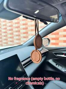 Round Wooden Car Air Freshener Diffuser, Round Wooden Car Fragrance Pad, Air Vent Clip Fragrance Diffuser, Suitable For All Car Models, Car Air Freshener Diffuser, Minimalist Style, Can Be Hung In Bedroom Closet - Multicolor - View 2