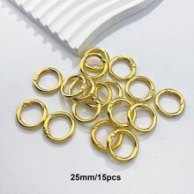 15入 25mm 彩色漆面彈簧扣勾 金屬連接環 畢業禮物 DIY 鑰匙圈 書環 包包吊飾 學生紀念品手工配件 - 25mm烤漆彈簧扣 - 查看 17