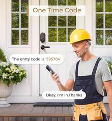 Keyless Entry Door Lock, Keypad Door Lock With 50 Codes, Smart Lock With Anti Peeping Password, Keypad Deadbolt One Touch Locking, Auto Lock, Easy To Install, Bronze - Black - View 7