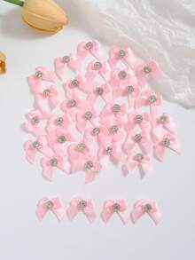 50pcs 2.5cm Mini Satin Ribbon Bows With Rhinestones, Multicolor Small Decorative Bows For DIY Hair Accessories, Doll Dressing, Gift Wrapping - View 26