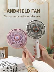 1件可充電便攜式3段調速大尺寸桌面風扇,附底座,迷你USB供電風扇 - 彩色 - 查看 9