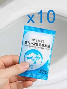 1-50片装一次性透明塑料马桶座垫，易于清洁，防水旅行卫生垫带衬里，经济实惠的家居用品，浴室装饰，秋季装饰 - 彩色 - 查看 11