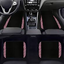 4pcs/2pcs Black Leopard Print Car Floor Mats, Made Of Non-Slip Polyester Fiber, Suitable For The Interiors Of Sedans, SUVs, Trucks And Other Vehicles, Car Accessories. - Floor Mats - View 3