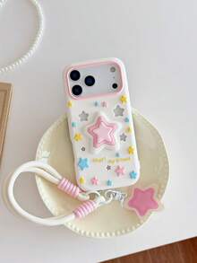 Lolla 1pc Hollow Star Design Anti-Drop Phone Case Compatible With IPhone 16/16Pro/16Promax/17/17Pro/17Promax - Multicolor - View 5